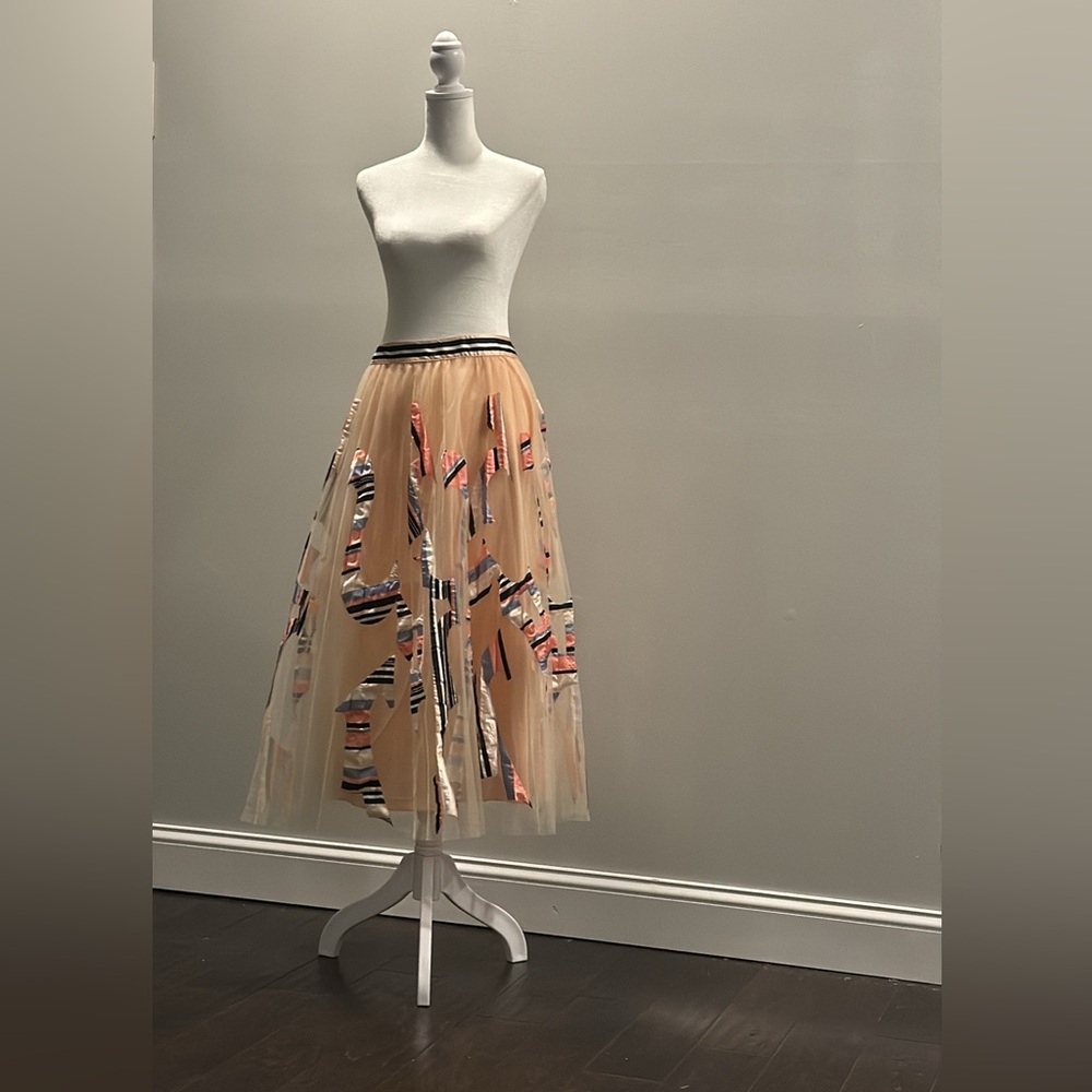 ANTHROPOLOGIE Geisha Design TULLE MIDI SKIRT SIZE MEDIUM